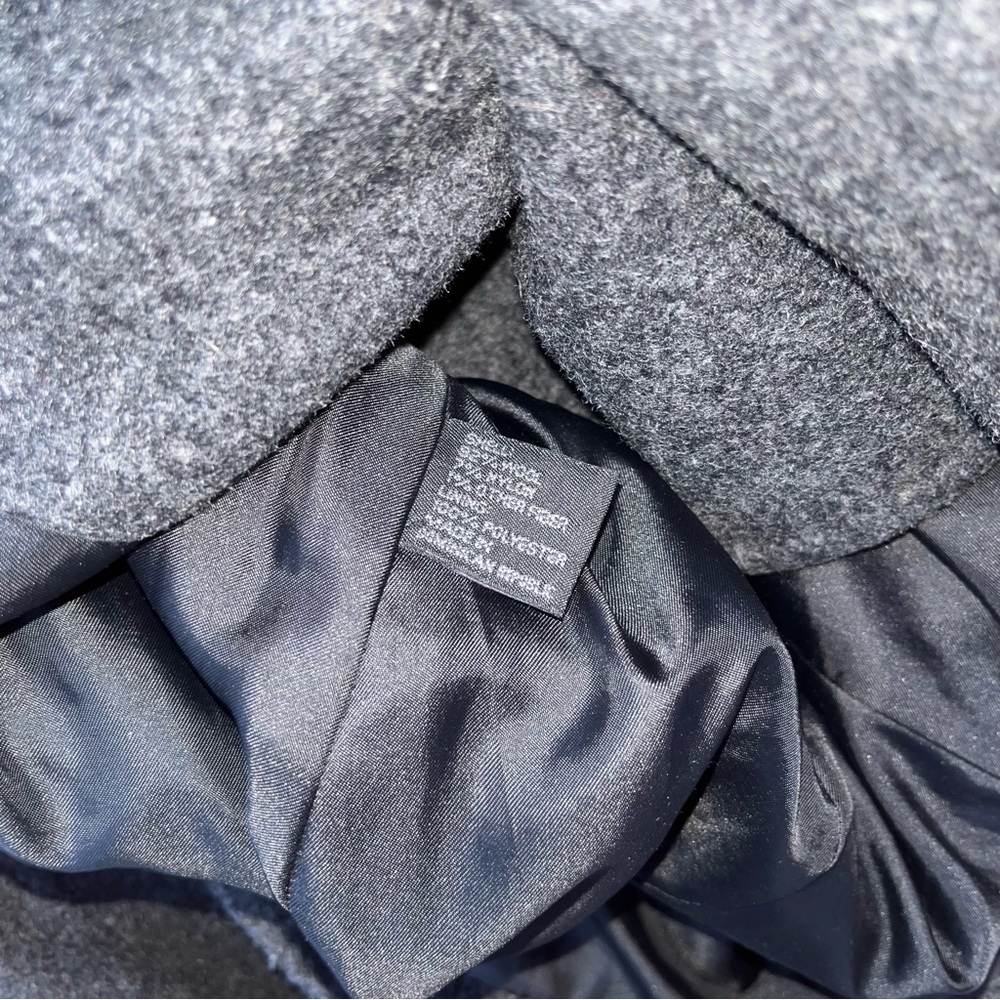 Express Charcoal Gray Double-Breasted Hooded Wool… - image 3